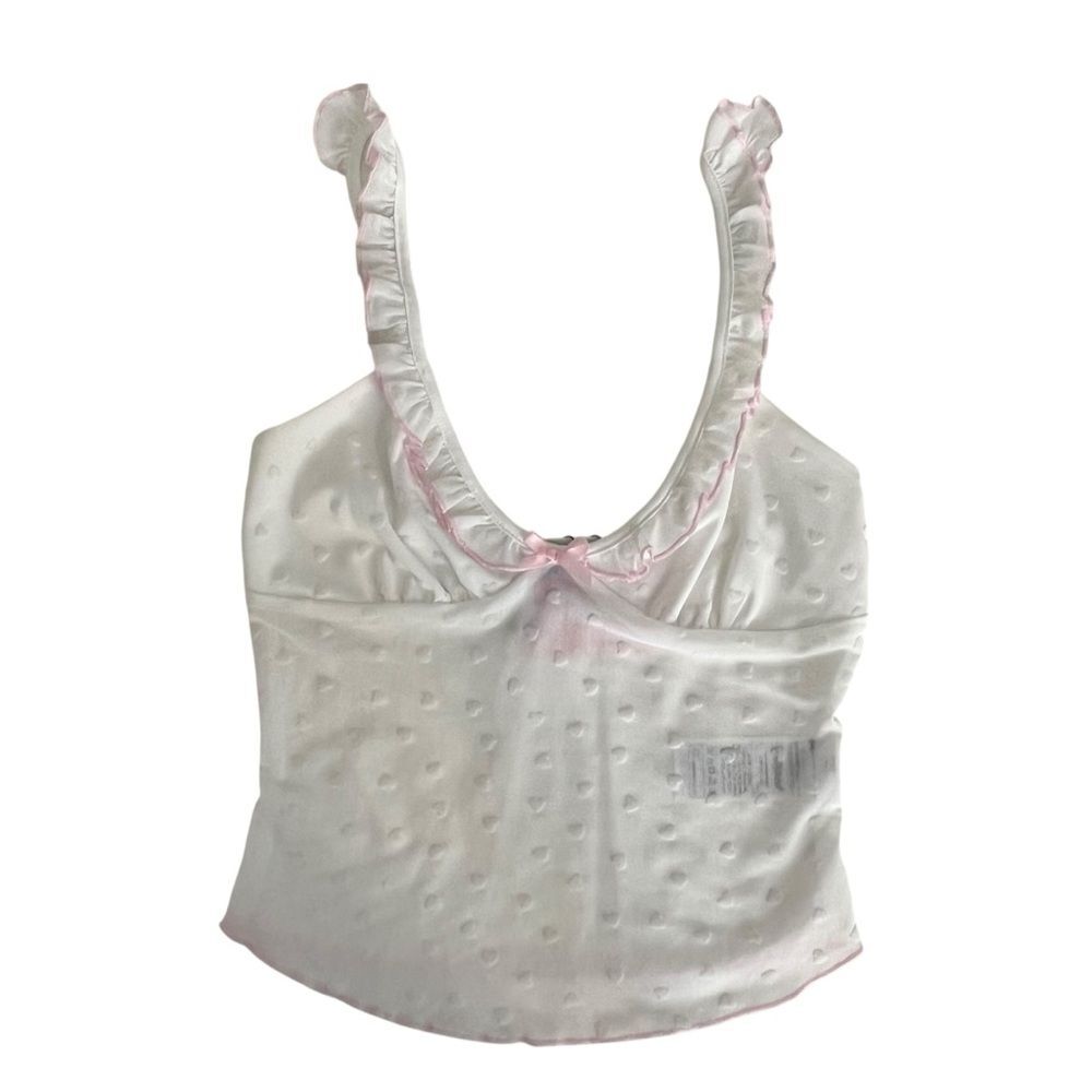 Edikted Y2K Babydoll Sheer Camisole Top Size XS Ruffle Bow Coquette Feminine